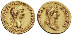 THE ROMAN EMPIRE 
 Claudius, 41 – 54 
 Aureus circa 50-54, AV 7.63 g. TI CLAVD CAESAR AVG GERM P M TRIB POT P P Laureate head of Claudius r. Rev. AG...