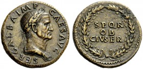 THE ROMAN EMPIRE 
 Galba, 68 – 69 
 Sestertius circa June-August 68, Æ 25.89 g. SER GALBA IMP CAESAR AVG Draped and oak-wreathed bust r. Rev. S P Q ...