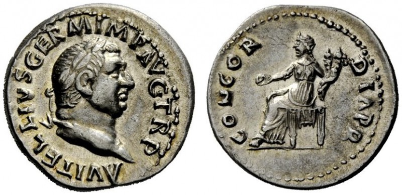 THE ROMAN EMPIRE 
 Vitellius, 69 
 Denarius, circa late April 69-20 December 6...