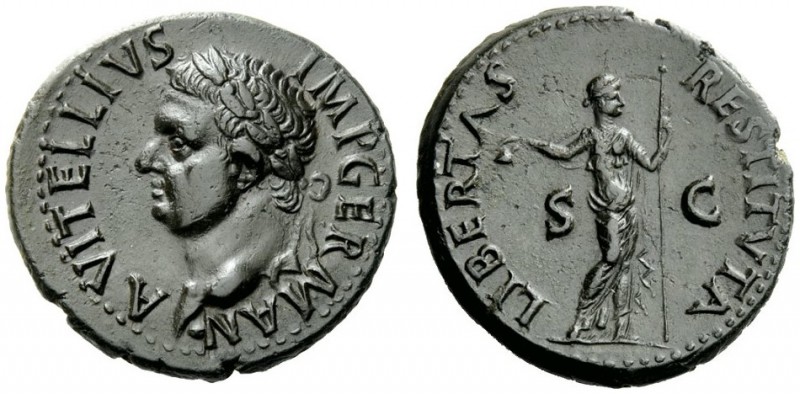 THE ROMAN EMPIRE 
 Vitellius, 69 
 As, Spain circa January-June 69, Æ 12.22 g....