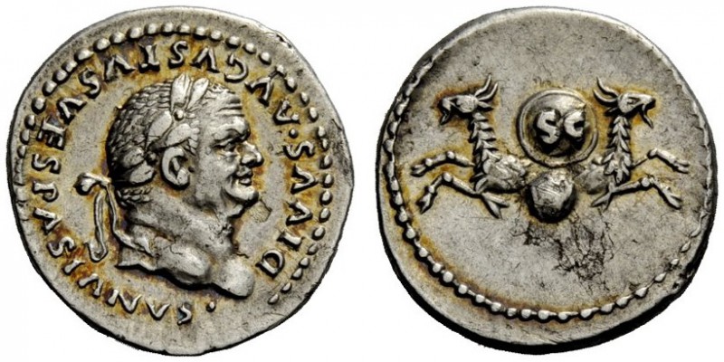 THE ROMAN EMPIRE 
 Vespasian, 69 – 79 
 Divus Vespasianus. Denarius 80-81, AR ...