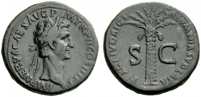 THE ROMAN EMPIRE 
 Nerva, 96 – 98 
 Sestertius 97, Æ 29.44 g. IMP NERVA CAES A...