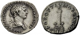 THE ROMAN EMPIRE 
 Trajan, 98 – 117 
 Denarius, Spring 113-Summer 114, AR 3.21 g. IMP TRAIANO AVG GER DAC P M TR P COS VI P P Laureate and draped bu...