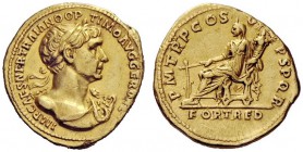 THE ROMAN EMPIRE 
 Trajan, 98 – 117 
 Aureus, Winter 114-early Spring 115, AV 7.25 g. IMP CAES NER TRAIANO OP – TIMO AVG GER DAC Laureate bust r. wi...