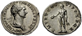 THE ROMAN EMPIRE 
 Trajan, 98 – 117 
 Denarius Winter 114-early Spring 115, AR 3.36 g. IMP CAES NER TRAIANO OPTIMO AVG GER DAC Laureate and draped b...