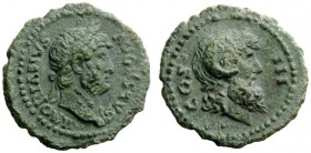THE ROMAN EMPIRE 
 Hadrian, 117-138 
 Quadrans, Caesarea Cappadociae 125-128, Æ 2.37 g. HADRIANVS – AVGVSTVS Laureate head r. Rev. COS III Head of Z...