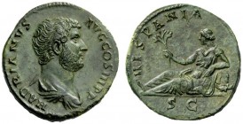 THE ROMAN EMPIRE 
 Hadrian, 117-138 
 Dupondius or as 134-138, Æ 14.73 g. HADRIANVS – AVG COS III P P Bareheaded and draped bust r. Rev. HISPANIA Hi...