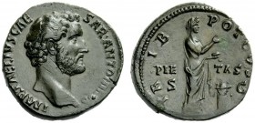THE ROMAN EMPIRE 
 Antoninus Pius caesar, 25 February – 10 July 138 
 Dupondius or as 138, Æ 16.66 g. IMP T AELIVS CAE – SAR ANTONINVS Bare head r. ...