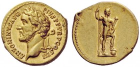 THE ROMAN EMPIRE 
 Antoninus Pius augustus, 138 – 161 
 Aureus circa 140-143, AV 7.43 g. ANTONINVS AVG – PIVS P P TR P COS III Laureate head l. Rev....