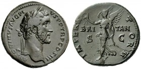 THE ROMAN EMPIRE 
 Antoninus Pius augustus, 138 – 161 
 Sestertius 143-144, Æ 29.61 g. ANTONINVS AVG PI – VS P P TR P COS III Laureate head r. Rev. ...