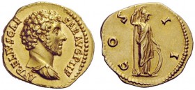 THE ROMAN EMPIRE 
 Marcus Aurelius caesar, 138 – 161 
 Aureus 145-(147?), AV 7.23 g. AVRELIVS CAE – SAR AVG PII F Bare headed and cuirassed bust r. ...