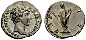 THE ROMAN EMPIRE 
 Marcus Aurelius caesar, 138 – 161 
 Denarius 145-147?, AR 3.34 g. AVRELIVS CAE – SAR AVG PII F Bare head r. Rev. COS – II Honos s...