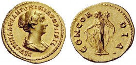 THE ROMAN EMPIRE 
 Faustina II, daughter of Antoninus Pius and wife of Marcus Aurelius 
 Aureus 147-152, AV 7.31 g. FAVSTINA AVG ANTONINI AVG PII FI...