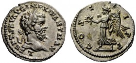 THE ROMAN EMPIRE 
 Septimius Severus, 193 – 211 
 Denarius, Laodicea ad Mare 198-202, AR 2.73 g. L – SEPT SEV AVG IMP XI PART MAX Laureate head r. R...