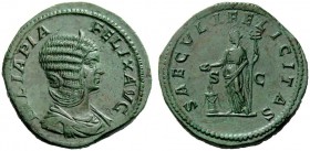THE ROMAN EMPIRE 
 Julia Domna, wife of Septimius Severus 
 Sestertius circa 211-217, Æ 31.52 g. IVLIA PIA – FELIX AVG Diademed and draped bust r. R...
