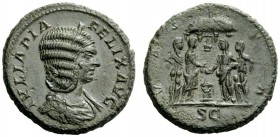 THE ROMAN EMPIRE 
 Julia Domna, wife of Septimius Severus 
 As circa 211-217, Æ 9.86 g. IVLIA PIA – FELIX AVG Diademed and draped bust r. Rev. VESTA...