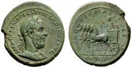 THE ROMAN EMPIRE 
 Macrinus, 217 – 218 
 As 217, Æ 12.73 g. IMP CAES M OPEL SEV MACRINVS AVG Laureate and cuirassed bust r. Rev. PONTIF MAX TRP II /...