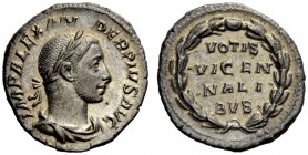 THE ROMAN EMPIRE 
 Severus Alexander augustus, 222 – 235 
 Denarius 231-235, AR 3.39 g. IMP ALEXAN – DER PIVS AVG Laureate and draped bust r. Rev. V...