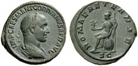 THE ROMAN EMPIRE 
 Gordian II, 1st – 22nd April 238 
 Sestertius 1st - 22nd April 238, Æ 18.48 g. IMP CAES M ANT GORDIANVS AFR AVG Laureate, draped ...