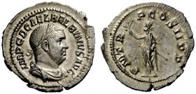 THE ROMAN EMPIRE 
 Balbinus, 22nd April – 29th July 238 
 Denarius 22 April- 29 June 238, AR 3.09 g. IMP C D CAEL BALBINVS AVG Laureate, draped and ...