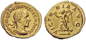 THE ROMAN EMPIRE 
 Trajan Decius, 249 – 251 
 Aureus 249-251, AV 5.61 g. IMP C M Q TRAIANVS DECIVS AVG Laureate and cuirassed bust r. Rev. VICTO – R...