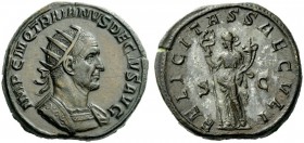THE ROMAN EMPIRE 
 Trajan Decius, 249 – 251 
 Double-sestertius 249-251, Æ 50.14 g. IMP C M Q TRAIANVS DECIVS AVG Radiate and cuirassed bust r., wit...