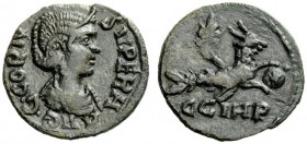 THE ROMAN EMPIRE 
 Cornelia Supera, wife of Aemilian 
 Bronze, Parium Mysiae 253, Æ 4.55 g. AVG CORN – SVPERA Diademed bust r. Rev. C G I H P Capric...