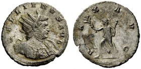 THE ROMAN EMPIRE 
 Gallienus, 253 – 268 
 Antoninianus, Siscia 260, billon 3.84 g. GALLIENVS AVG Radiate and cuirassed bust r., holding shield over ...