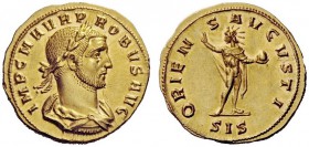 THE ROMAN EMPIRE
Probus, 276 – 282
Aureus, Siscia 276-282, AV 6.44 g. IMP C M AVR P – ROBVS AVG Laureate, draped and cuirassed bust r. Rev. ORIEN – ...