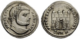 THE ROMAN EMPIRE 
 Diocletian, 284 - 305 
 Argenteus, Nicomedia circa 295-296, AR 3.36 g. DIOCLETI – ANVS AVG Laureate head r. Rev. VICTORIAE – SARM...