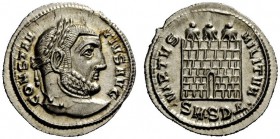 THE ROMAN EMPIRE 
 Constantius Chlorus, 305 – 306 
 Argenteus, Serdica 305-306, AR 3.28 g. CONTAN – TIVS AVG Laureate head r. Rev. VIRTVS MILITVM Th...