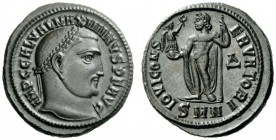 THE ROMAN EMPIRE 
 Maximinus II Daia, 310 – 313 
 Follis, Nicomedia 311, Æ 6.25 g. IMP C VAL MAXIMINVS P F AVG Laureate head r. Rev. IOVI CONS – ERV...