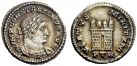 THE ROMAN EMPIRE 
 Constantine I augustus, 310-337 
 Half argenteus, Treveri 310-313, AR 1.55 g. IMP CONSTANTINVS AVG Laureate and cuirassed bust r....