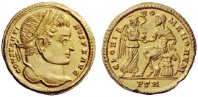 THE ROMAN EMPIRE 
 Constantine I augustus, 310-337 
 Solidus, Treveri 313-315, AV 4.53 g. CONTANTI – NVS P F AVG Laureate head r. Rev. GLORIA – RO –...