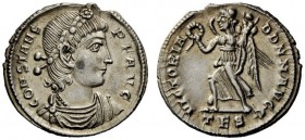 THE ROMAN EMPIRE 
 Constans, 337-350 
 Siliqua, Thessalonica 337-340, AR 3.34 g. CONSTANS – P F AVG Pearl and rosette-diademed, draped and cuirassed...