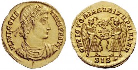 THE ROMAN EMPIRE 
 Constans, 337-350 
 Solidus, Siscia 340-350, AV 4.54 g. FL IVL CONS – TANS P F AVG Laurel and rosette-diademed, draped and cuiras...
