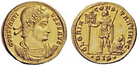 THE ROMAN EMPIRE 
 Constantius II, 337 – 361 
 Solidus, Siscia 337-340, AV 4.52 g. CONSTANTI – VS P F AVG Pearl and rosette-diademed, draped and cui...