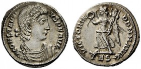 THE ROMAN EMPIRE 
 Constantius II, 337 – 361 
 Siliqua, Thessalonica 337-340, AR 3.20 g. CONSTANTI – VS P F AVG Pearl and rosette-diademed, draped a...