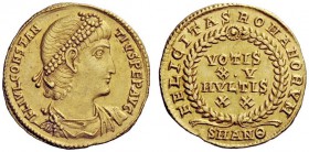 THE ROMAN EMPIRE 
 Constantius II, 337 – 361 
 Solidus, Antiochia 337-347, AV 4.43 g. FL IVL CONSTAN – TIVS PEP AVG Pearl and rosette-diademed, drap...
