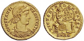 THE ROMAN EMPIRE 
 Constantius II, 337 – 361 
 Solidus, Aquileia 340-350, AV 4.62 g. CONSTANTI – VS AVGVSTVS Rosette and laurel-diademed, draped and...