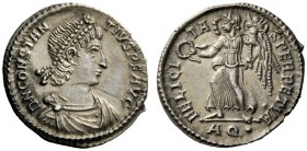 THE ROMAN EMPIRE 
 Constantius II, 337 – 361 
 Siliqua, Aquileia 340-350, AR 3.18 g. D N CONSTAN – TIVS P F AVG Pearl-diademed, draped and cuirassed...