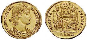 THE ROMAN EMPIRE 
 Constantius II, 337 – 361 
 Solidus, Antiochia 347-355, AV 4.51 g. FL IVL CONSTAN – TIVS PERP AVG Pearl-diademed, draped and cuir...