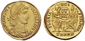 THE ROMAN EMPIRE 
 Constantius II, 337 – 361 
 Solidus, Antiochia 347-355, AV 4.44 g. FL IVL CONSTAN – TIVS PERP AVG Pearl-diademed, draped and cuir...