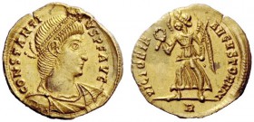 THE ROMAN EMPIRE 
 Constantius II, 337 – 361 
 Nine-siliquae 352-355, AV 1.36 g. CONSTANTI – VS P F AVG Pearl-diademed, draped and cuirassed bust r....