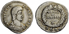 AN INTERESTING COLLECTION OF COINS OF JULIAN II (THE PHILOSOPHER) AND THE FESTIVAL OF ISIS 
 Reduced siliqua, Arelate 355-360, AR 2.26 g. D N IVLIANV...