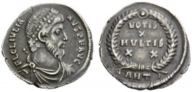 AN INTERESTING COLLECTION OF COINS OF JULIAN II (THE PHILOSOPHER) AND THE FESTIVAL OF ISIS 
 Julian augustus, 360-363 
 Reduced siliqua, Antiochia 3...