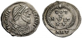 AN INTERESTING COLLECTION OF COINS OF JULIAN II (THE PHILOSOPHER) AND THE FESTIVAL OF ISIS 
 Julian augustus, 360-363 
 Reduced siliqua, Antiochia 3...