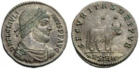 AN INTERESTING COLLECTION OF COINS OF JULIAN II (THE PHILOSOPHER) AND THE FESTIVAL OF ISIS 
 Julian augustus, 360-363 
 Æ 1, Sirmium 361-363, Æ 8.31...