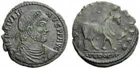 AN INTERESTING COLLECTION OF COINS OF JULIAN II (THE PHILOSOPHER) AND THE FESTIVAL OF ISIS 
 Julian augustus, 360-363 
 Barbaric Imitation . Æ 2, Lu...