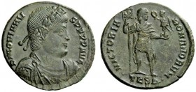 LATE ROMAN COINAGE 
 Jovianus, 363 – 364 
 Æ 1, Thessalonica 363-364, Æ 8.29 g. D N IOVIANV – S PERP AVG Laurel and rosette diademed, draped and cui...